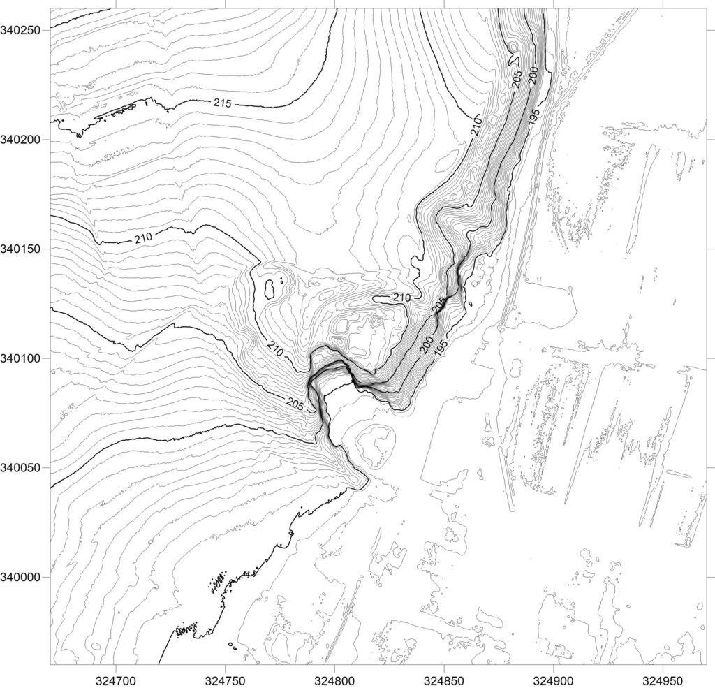 WILKÓW, plan warstwicowy otoczenia stanowiska
