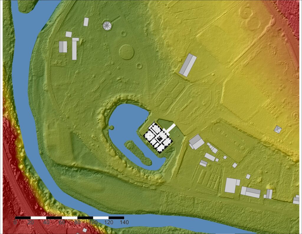 CIECHANOWICE, położenie pałacu wg NMT (opr. Piotr Błoniewski)