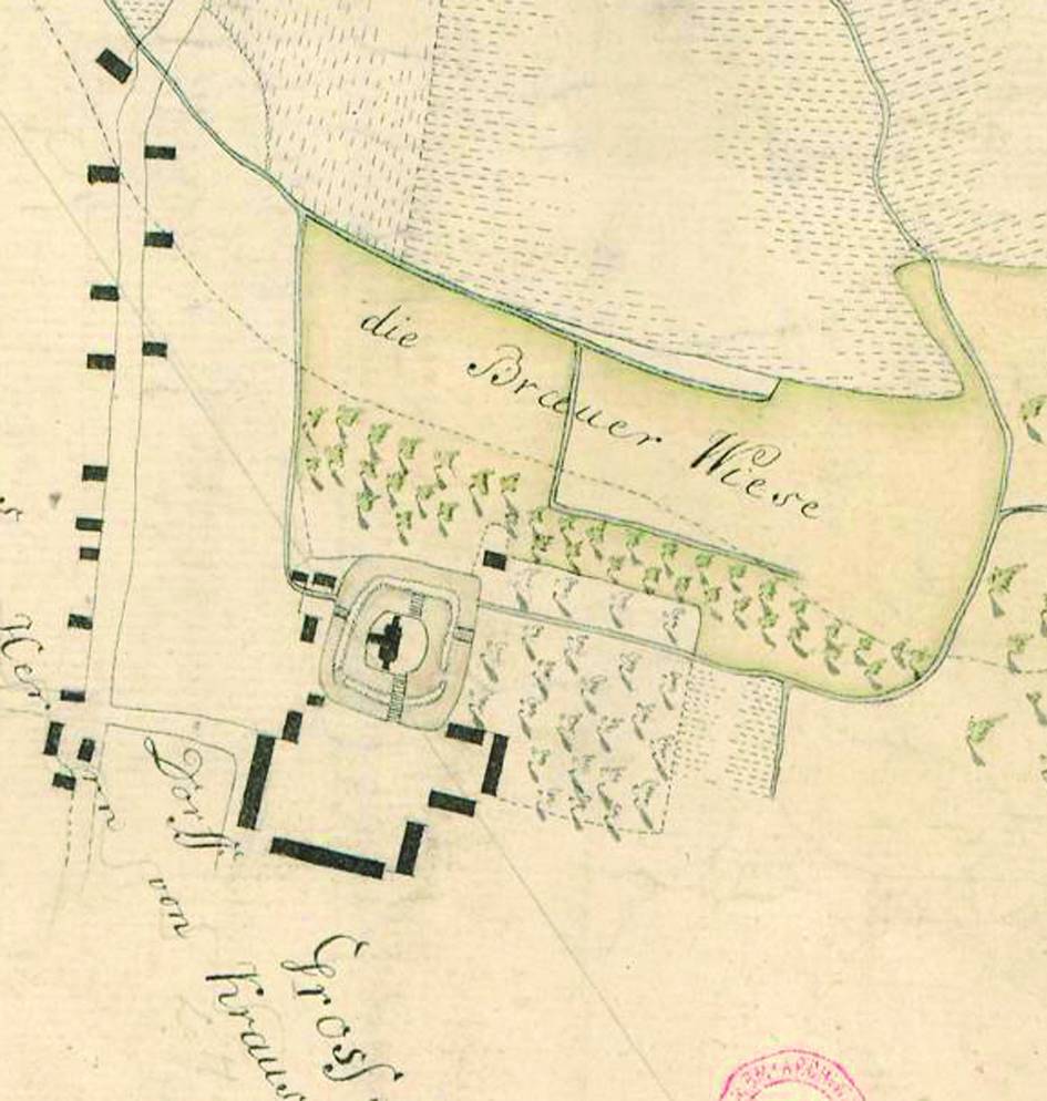 NADOLICE WIELKIE, plan wsi i dworu wg mapy z 1851 r. (APWr., sygn. 82/170/0/2.1/I.1054)