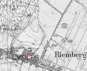 ROŚCISŁAWICE, fragment mapy Messtischblatt z lokalizacją dworu