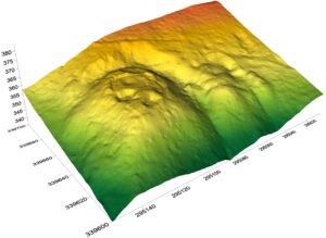 BARDO, st. 3, zamek, cieniowany model reliefu stanowiska (oprac. M. Legut-Pintal, P. Rajski,
