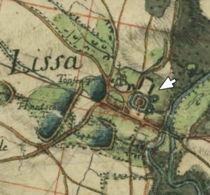 WROCŁAW-LEŚNICA, fragment mapy L.W. Reglera z lat 1764-1770 (SBB, Preussischer Kulturbesitz, sygn. 15140)