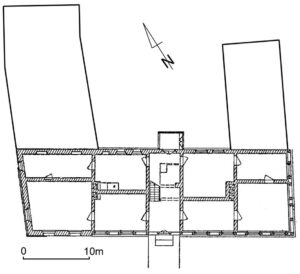 BIELANY WROCŁAWSKIE, plan dworu na poziomie parteru (za Degen 1965, s. 32)