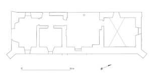 BOREK STRZELIŃSKI, schematyczny plan obiektu na poziomie parteru (opr. D. Nowakowski)