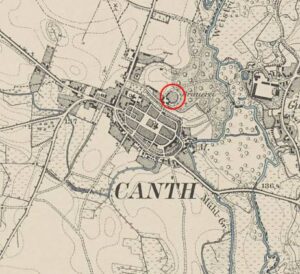 KĄTY WROCŁAWSKIE, fragment mapy Messtischblatt z lokalizacja obiektu