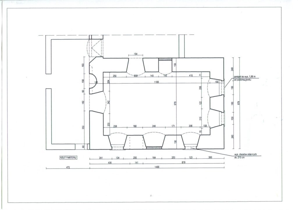 MARSZOWICE, plan wieży na poziomie parteru (opr. R. Mruczek)