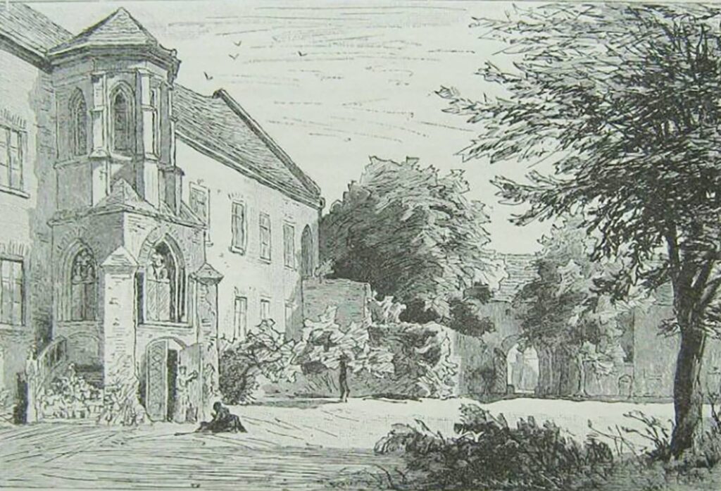 NAMYSŁÓW, widok zamku od strony dziedzińca wg drzeworytu T. Blatterbauera (za: Schroller 1888, s. 147)