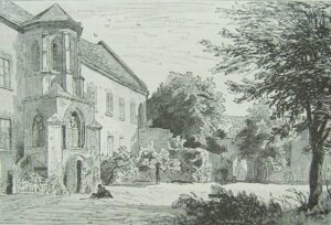 NAMYSŁÓW, widok zamku od strony dziedzińca wg drzeworytu T. Blatterbauera (za: Schroller 1888, s. 147)