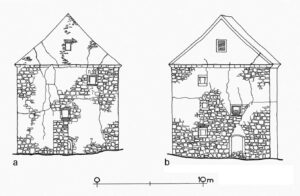 RAKOWICE WIELKIE, widok szkic elewacji wieży (za: Różycka-Rozpędowska 1978)