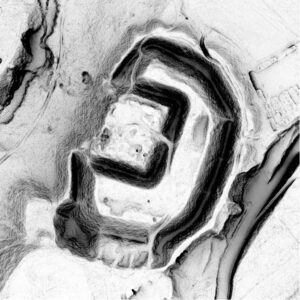 ROKITNICA, sky view factor (stopień widoczności nieba) stanowiska na podstawie numerycznego modelu terenu (oprac. M. Legut-Pintal, P. Rajski, Katalog Zamków i Dworów Obronnych Śląska [https://zamki.pwr.edu.pl/]. Licencja: CC BY-SA 4.0 [https://creativecommons.org/licenses/by-nc/4.0/])