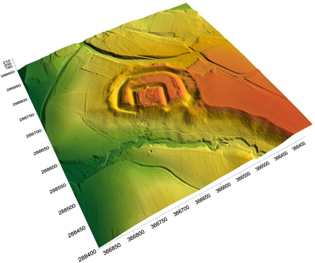 ROKITNICA, cieniowany model reliefu otoczenia stanowiska (oprac. M. Legut-Pintal, P. Rajski, Katalog Zamków i Dworów Obronnych Śląska [https://zamki.pwr.edu.pl/]. Licencja: CC BY-SA 4.0 [https://creativecommons.org/licenses/by-nc/4.0/])