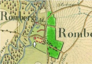 SAMOTWÓR, plan wsi i dworu wg mapy Urmesstischblatt z 1831 r. (SBB, Preussischer Kulturbesitz, sygn. 729