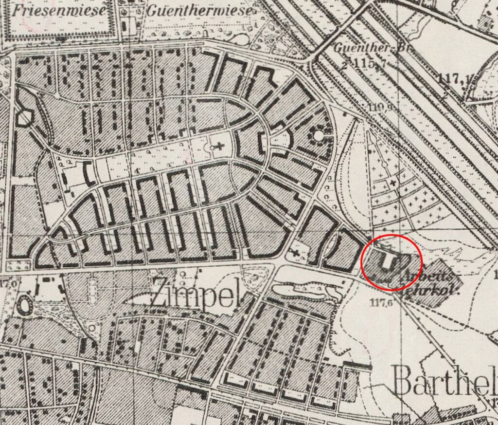 WROCŁAW-SĘPOLNO, fragment mapy Messtischblatt z lokalizacją dworu