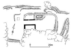 KARPNIKI, zamek Sokolec, plan ruin (za: Sarnowska 1964)