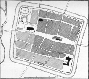 ŚRODA ŚLĄSKA, plan średniowiecznego miasta (za: Bimler 1940, s. 67)