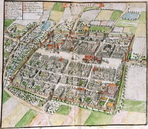 ŚRODA ŚLĄSKA, plan widokowy miasta F.B. Wernera z poł. XVIII w.