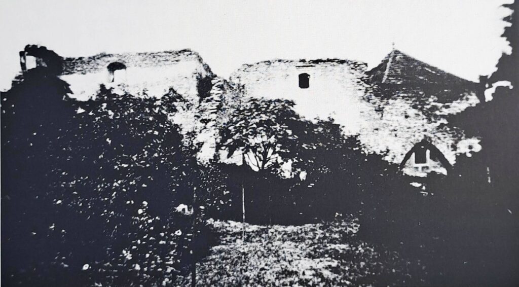 STRZEGOM, widok ruin budynków określonych jako zamek wg fotografii wykonanej przed 1888 r. (za: Eysymontt 2015)