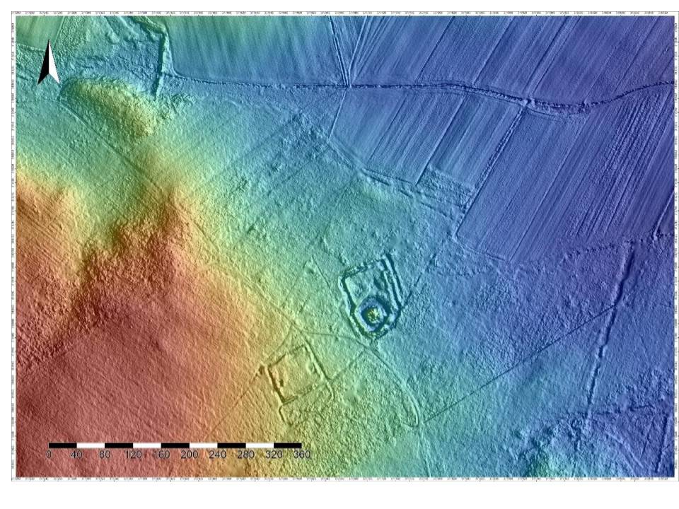 GNOJNA, st. 1 i 2, model cieniowanego reliefu (shaded relief model) otoczenia stanowisk
