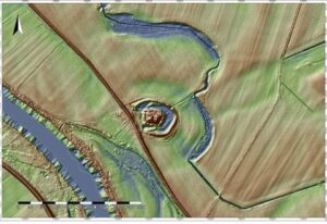 OBROWIEC, st. 1, model cieniowanego reliefu (shaded relief model) otoczenia grodziska