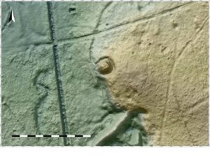 PUSZYNA, st. 7, cieniowany model reliefu (315˚ i 75˚), svf, (oprac. M. Legut-Pintal, Katalog Zamków i Dworów Obronnych Śląska [https://zamki.pwr.edu.pl/]. Licencja: CC BY-NC 4.0 [https://creativecommons.org/licenses/by-nc/4.0/])