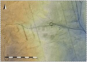 BĄKÓW, st. 1, cieniowany model reliefu otoczenia stanowiska (oprac. M. Legut-Pintal, Katalog Zamków i Dworów Obronnych Śląska [https://zamki.pwr.edu.pl/]. Licencja: CC BY-NC 4.0 [https://creativecommons.org/licenses/by-nc/4.0/])