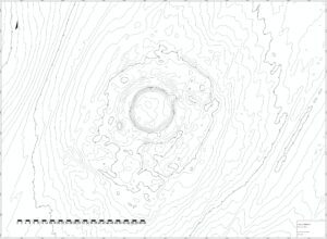 RÓŻYNA, st. 3, plan warstwicowy otoczenia stanowiska (oprac. M. Legut-Pintal , Katalog Zamków i Dworów Obronnych Śląska [https://zamki.pwr.edu.pl/]. Licencja: CC BY-NC 4.0 [https://creativecommons.org/licenses/by-nc/4.0/])
