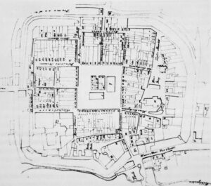 STRZELIN, plan miasta z 1865 r. (za: Eysymontt 2009, s. 508)