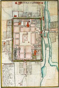 STRZELIN, plan miasta ryciny wg F.B. Wernera z poł. XVIII w.