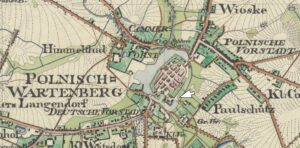 SYCÓW, fragment mapy Urmesstischblatt z 1829 r. z lokalizacją obiektu