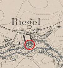 ZAWADKA, fragment mapy Messtischblatt z lokalizacją obiektu