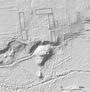 ZAWADKA, numeryczny model okolic dawnego folwarku i gródka (opr. D. Nowakowski)