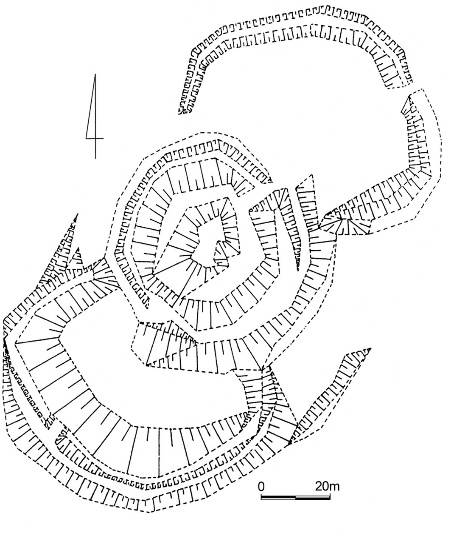 PIESZYCE-ROŚCISZÓW, zamek Rościszów na planie pomiarowym (Boguszwicz 2010, s. 240, il. 196)