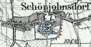 WITOSTOWICE, lokalizacja zamku i folwarku na wycinku mapy topograficznej (Messtischblatt) ark. 5368, Munsterberg z 1934 r.
